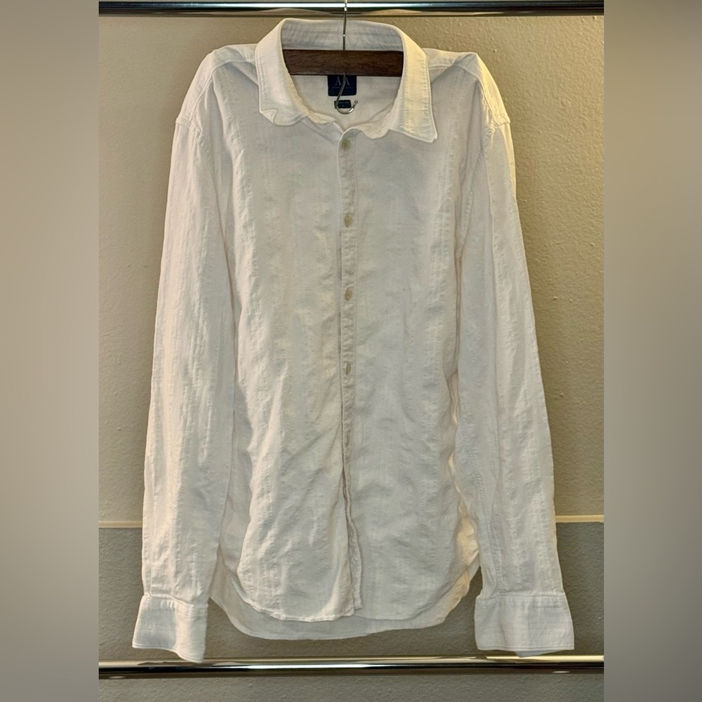 Armani Exchange Linen Button Down Shirt